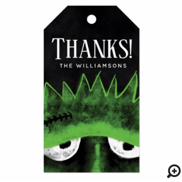 Thank You | Black & Green Frankenstein Halloween Gift Tags