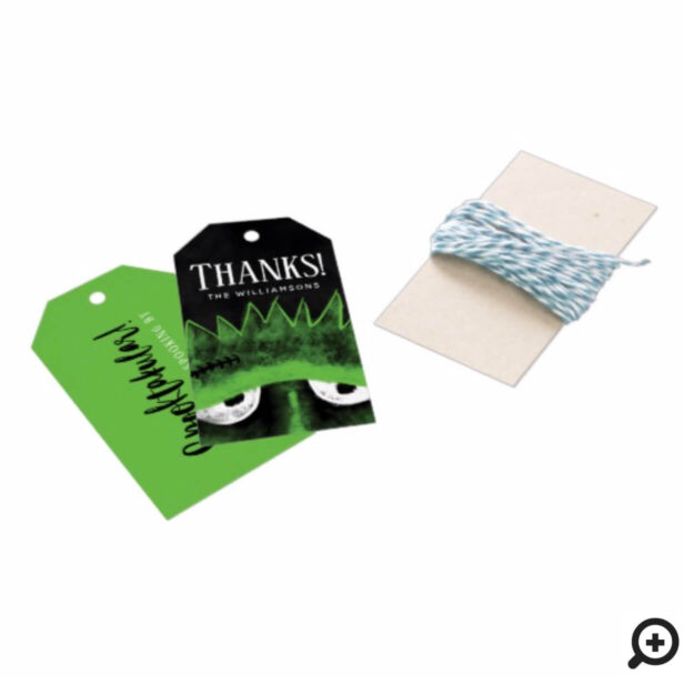 Thank You | Black & Green Frankenstein Halloween Gift Tags