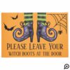 Please Leave Your Witch Boots At The Door Orange Doormat