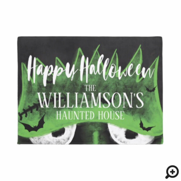 Happy Halloween Spooky Frankenstein Hunted House Doormat