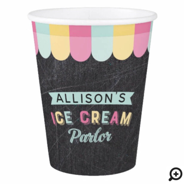 Ice Cream Parlor Black Chalk Board Birthday Party Paper Cup