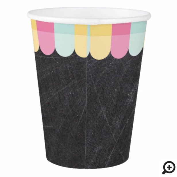 Ice Cream Parlor Black Chalk Board Birthday Party Paper Cup