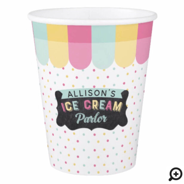 Ice Cream Parlor Fun Bold Polka Dot Birthday Party Paper Cup