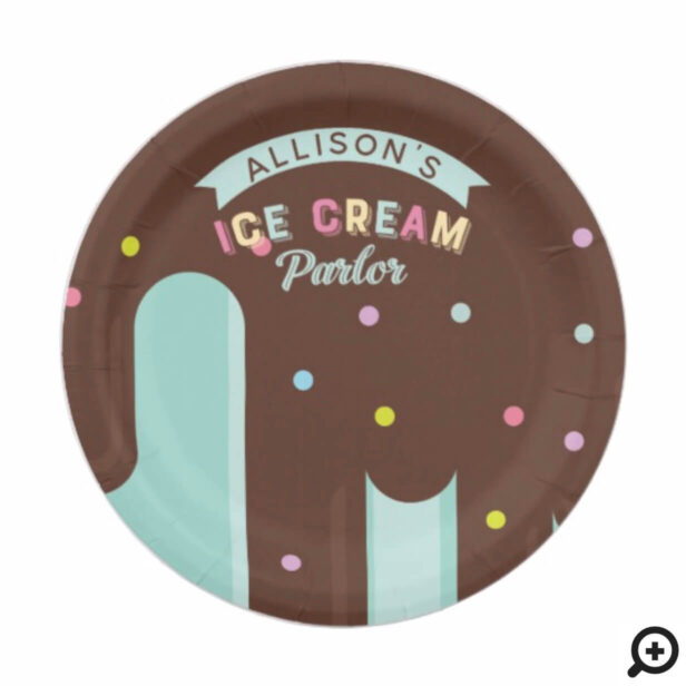 Fun Ice Cream Mint Popsicle Treat Birthday Party Paper Plate