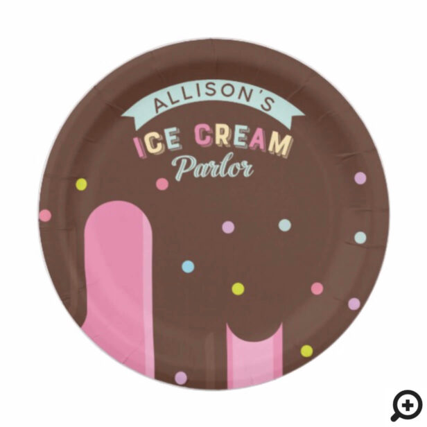 Fun Ice Cream Pink Popsicle Treat Birthday Party Paper Plate
