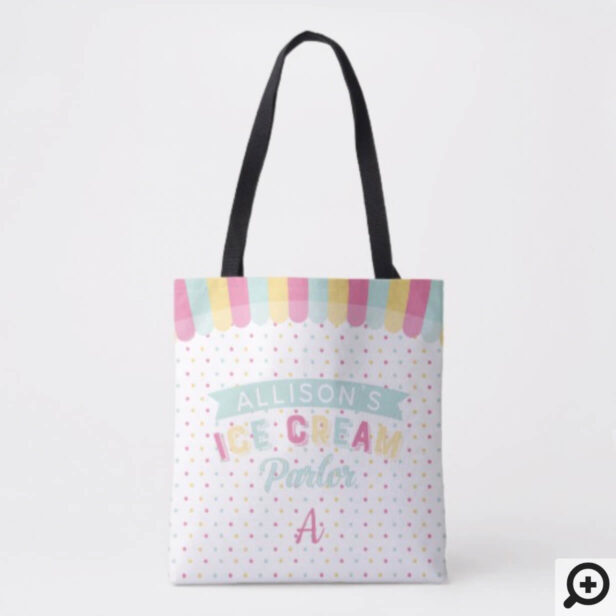 Ice Cream Parlor Awning Fun Birthday Party Crest Tote Bag