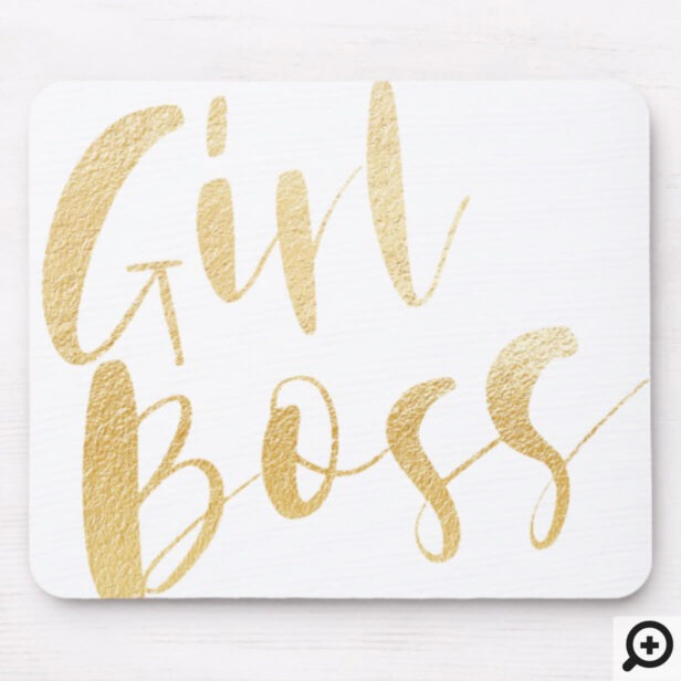 Girl Boss | Minimalistic Brush Script Handwriting Mouse Pad