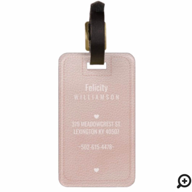We're Out Of Here | Mr & Mrs Newlywed Pink Leather Bag Tag