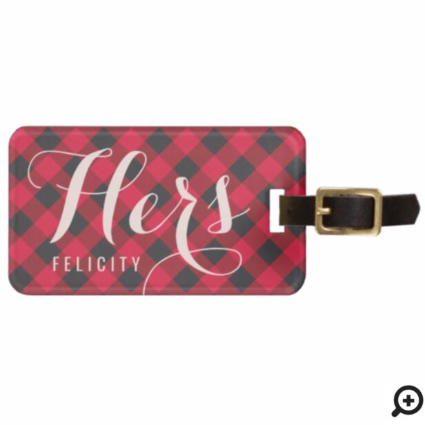 Hers | Stylish Red Buffalo Plaid Lumberjack Style Bag Tag