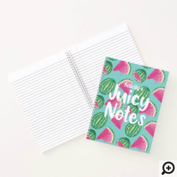 Juicy Notes | Watercolor Watermelon Fruit Pattern Notebook