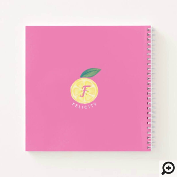 Happy Notes | Citrus Lemon Fruit Pattern Monogram Notebook