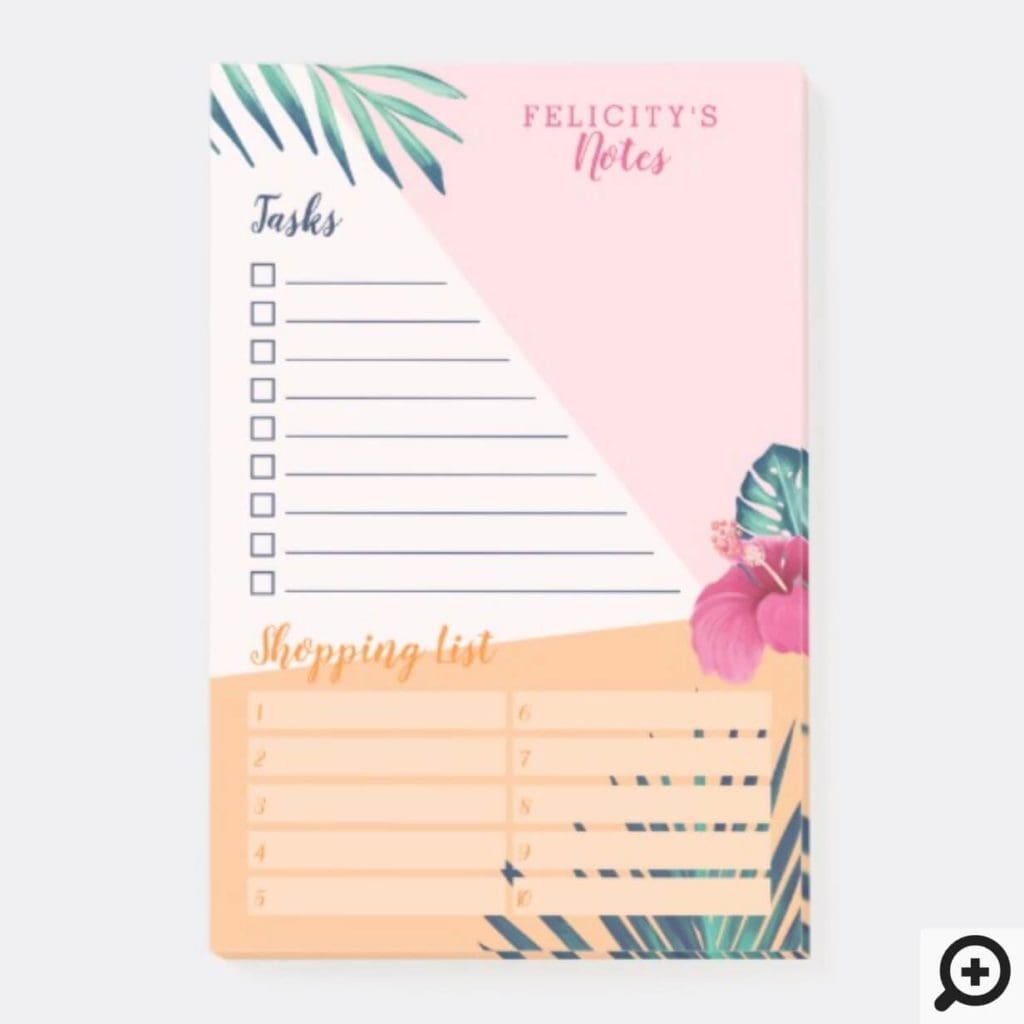 Stylish Chic Blush Pink & Gold Polka Dot Lined Postit Notes