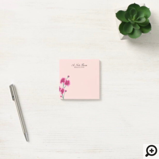 Chic Pink Cherry Blossom Florals Blush Pink Post-it Notes