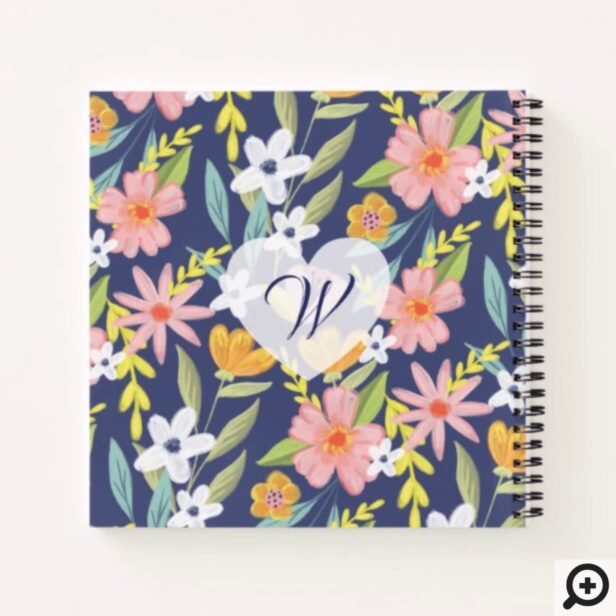 Chic Topical Vibes Jungle Botanica Floral Pattern Notebook