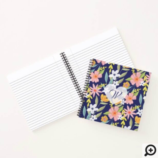Chic Topical Vibes Jungle Botanica Floral Pattern Notebook