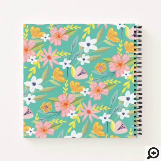 Chic Topical Vibes Jungle Sloth & Floral Pattern Notebook