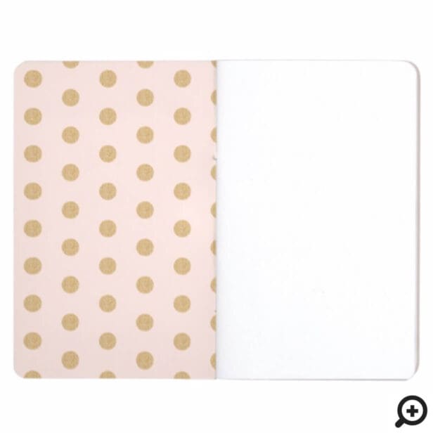 Chic Blush Pink & Gold Polka Dot Heart Monogram Journal