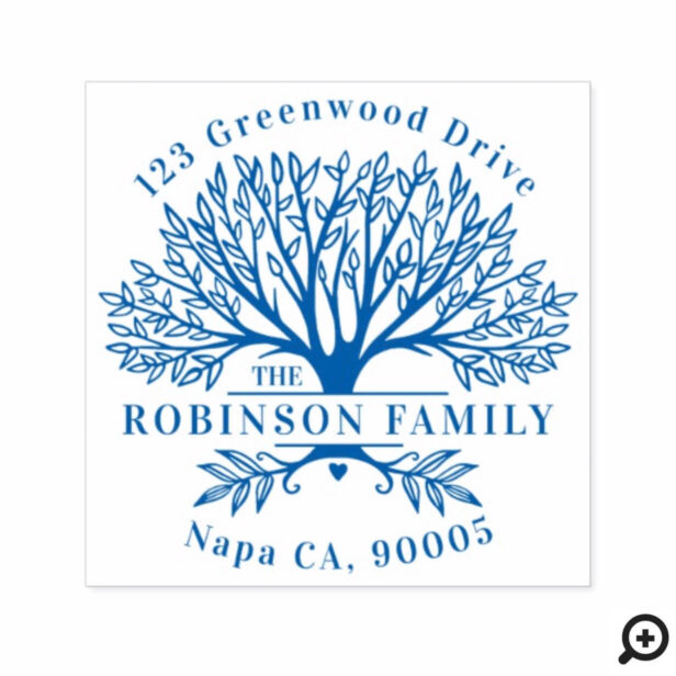 Custom Name Natural Family Tree Return Address Self-inking Stamp