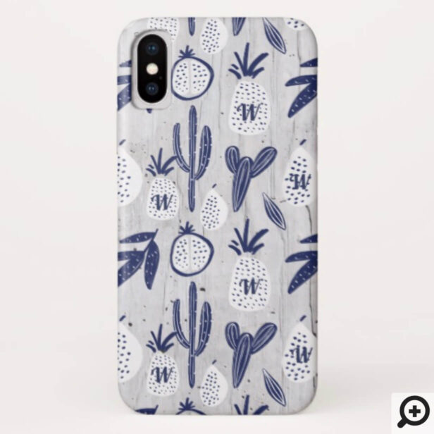 Bold Cactus, Pomegranate & Pineapple Fruit Pattern Case-Mate iPhone Case