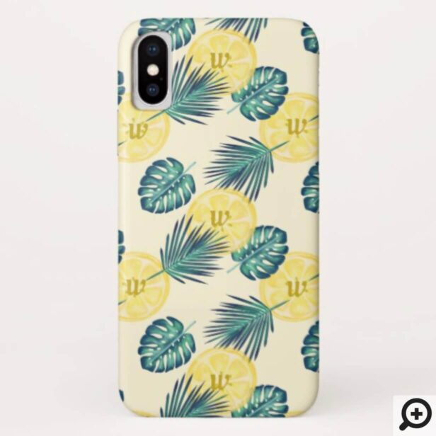 Tropical Lemon Citrus Slice & Palm Foliage Case-Mate iPhone Case