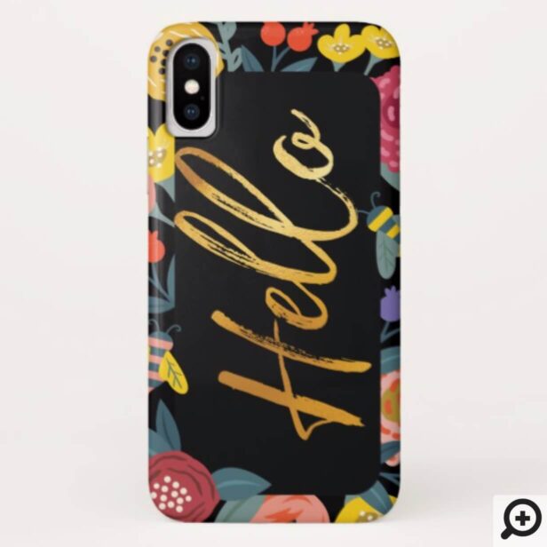 Hello | Vibrant Floral Wildflowers & Honey Bee Case-Mate iPhone Case