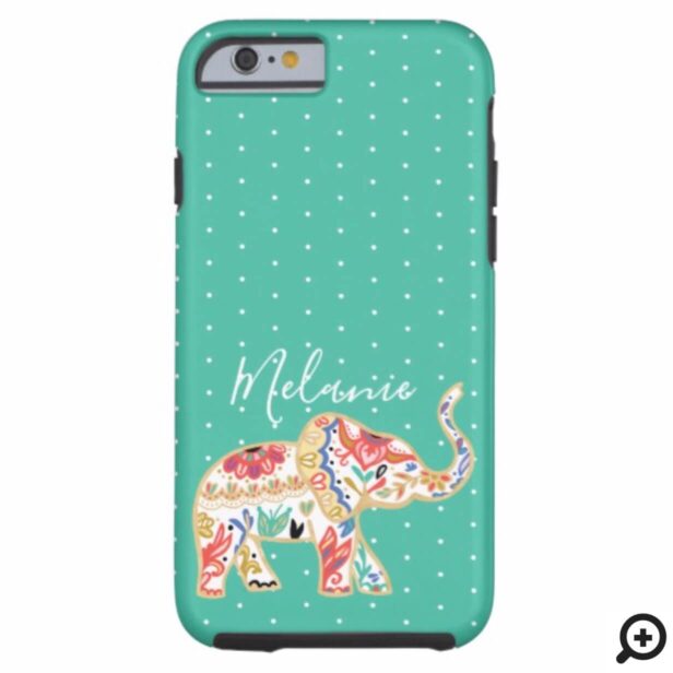 Elegant Floral Decorative Ornate Elephant Pattern Case-Mate iPhone Case