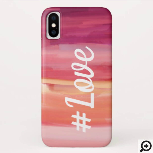 Hashtag Love | Pink Watercolor Ombre Wash Case-Mate iPhone Case