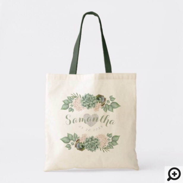 Personalized Wedding Tote - Country Sage Florals