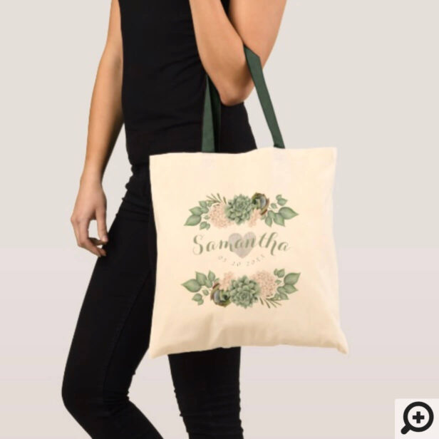 Personalized Wedding Tote - Country Sage Florals