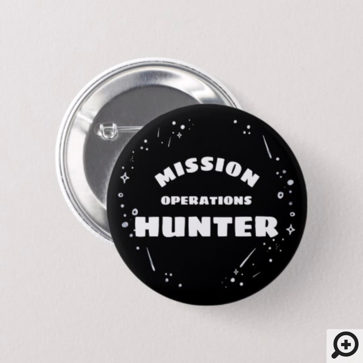 Black & White Outer Space Astronaut Birthday Button