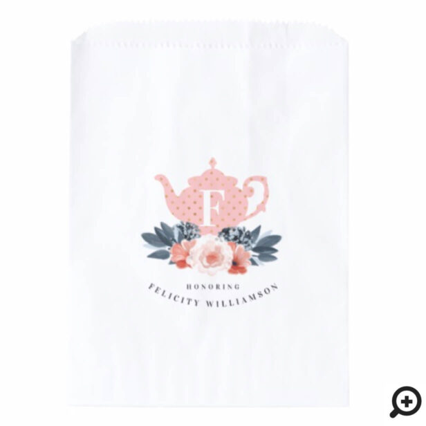 Chic Pink Polka Dot Vintage Tea Party Baby Shower Favor Bag