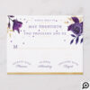 Vibrant Blooming Florals Ultra Violet & Gold RSVP Invitation Postcard