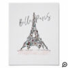 Belle Paris | Floral Flowers Paris Eiffel Tower Poster