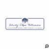 Elegant & Modern Navy Blue Willow Tree Wedding Label