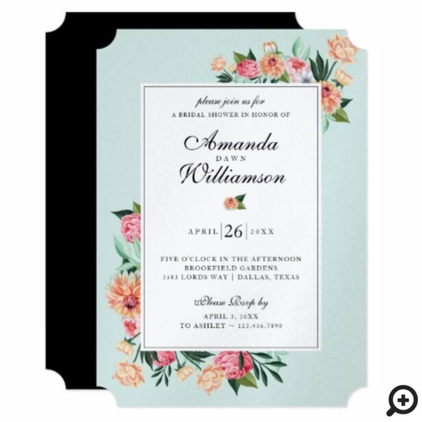 Timeless Blooms Watercolor Floral Bridal Shower Invitation