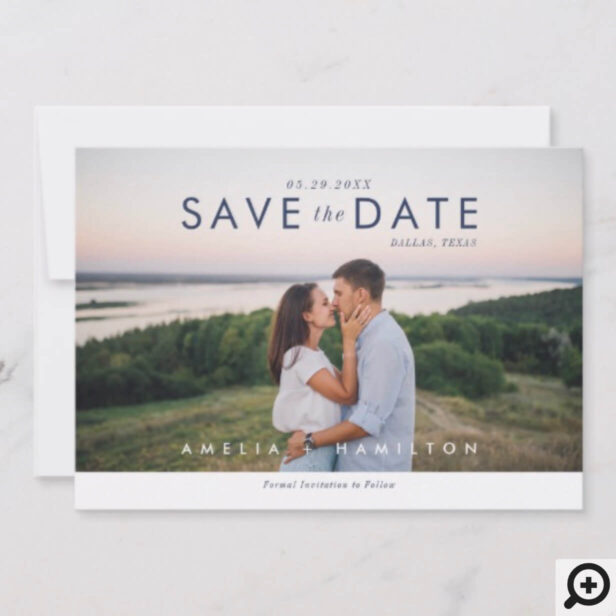 Dusty Rose & Minimal Thank You Wedding Photo Save The Date
