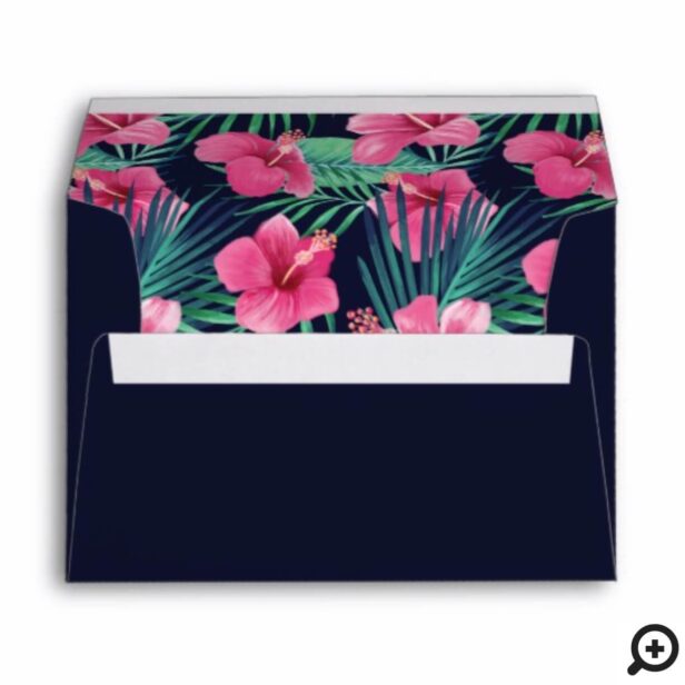 Electric Love Neon Pink Heart & Tropical Floral Envelope