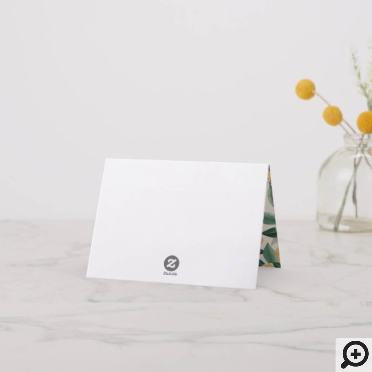 Lemon Blossom Floral Tree Elegant White Wedding Thank You Card