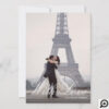Paris Eiffel Tower Watercolor Floral Wedding Photo Thank You Card