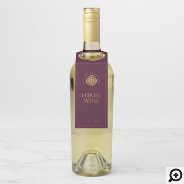 Game of Thrones Inspired Elegant Family Monogram Gold Wax Seals Bottle Hanger Tag