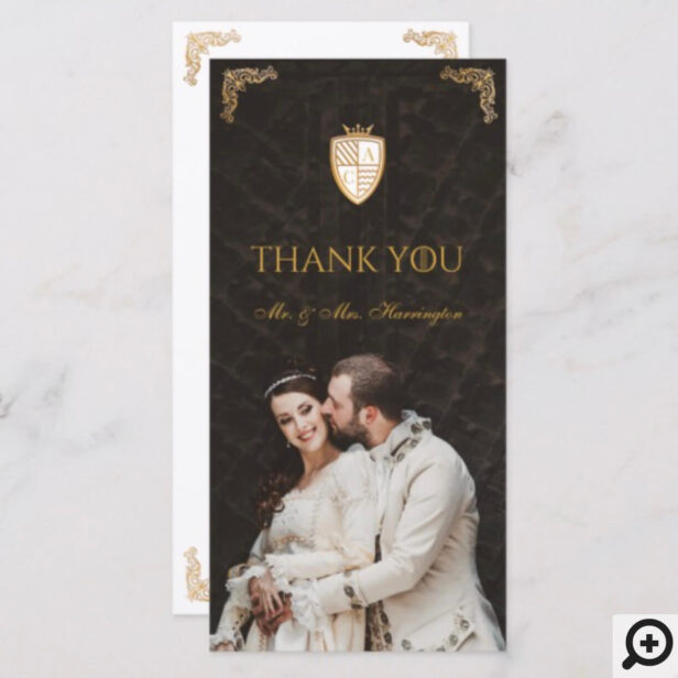 Royal Muse Medieval Fantasy Lion Emblem Wedding Thank You Card