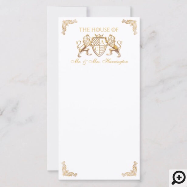 Royal Muse Medieval Fantasy Lion Emblem Wedding Thank You Card