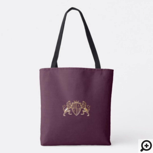 Game of Thrones Inspired Royal Medieval Fantasy Crest & Floral Wedding Tote Bag