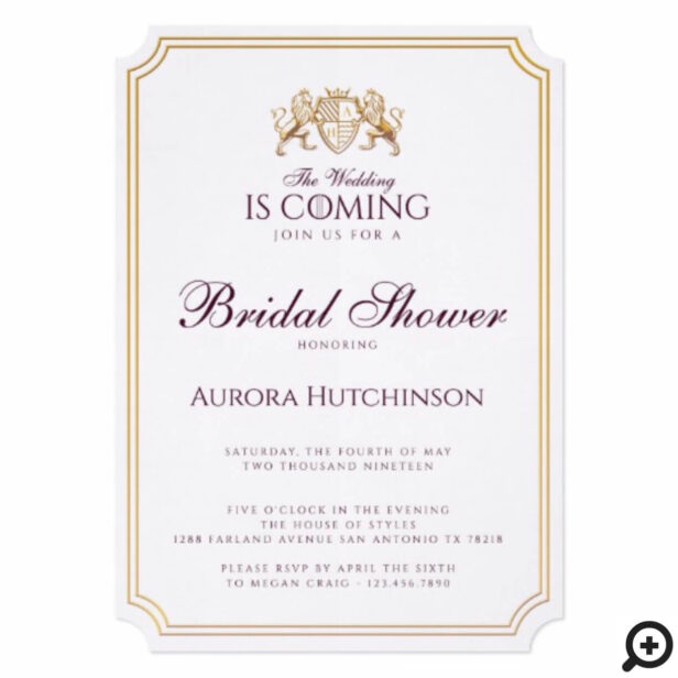 Game of Thrones Inspired Royal Fantasy Dragon Scale Bridal Shower Invitation