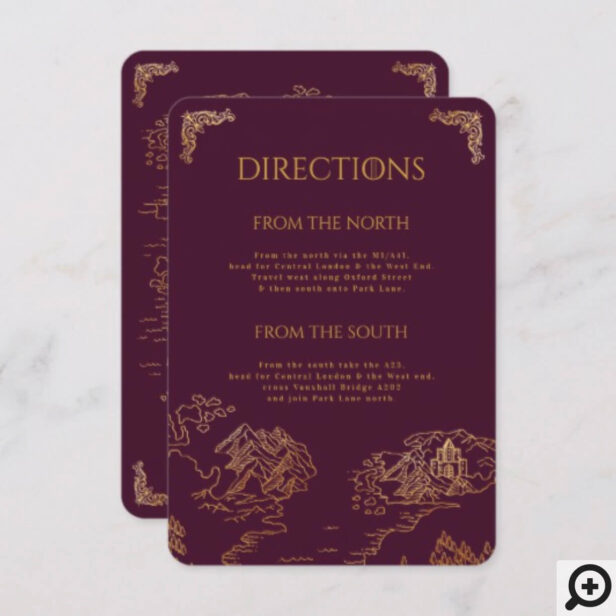 Game of Thrones Inspired Royal Medieval Fantasy Old World Map Wedding Enclosure Card