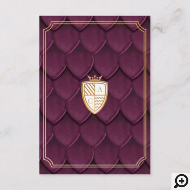 Game of Thrones Inspired Royal Fantasy Dragon Scale & Lion Crest Enclosure Card