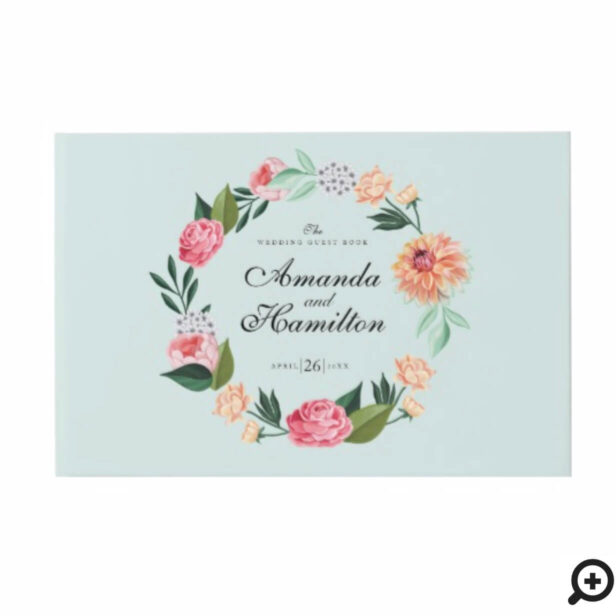 Timeless Blooms Vibrant Watercolor Florals Wedding Guest Book