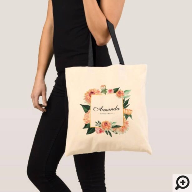 Timeless Blooms Watercolor Florals Wedding Party Tote Bag