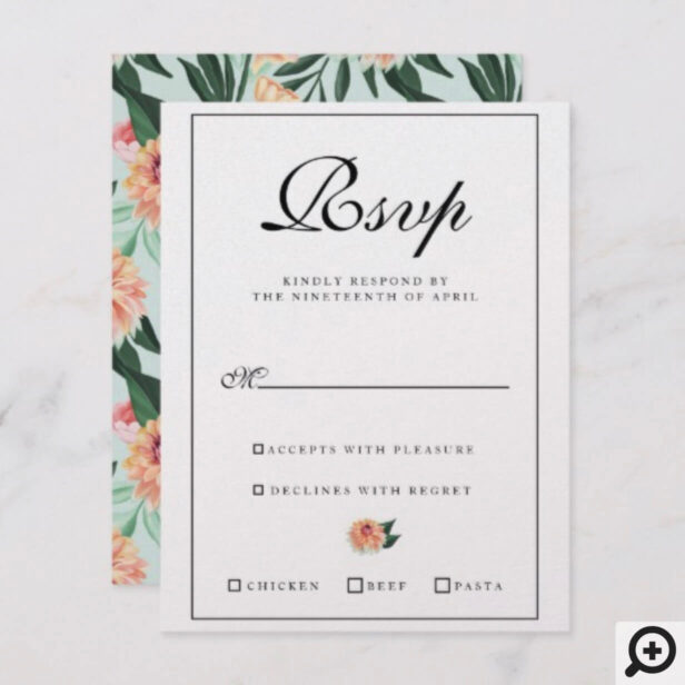 Timeless Blooms Vibrant Watercolor Florals Wedding RSVP Card