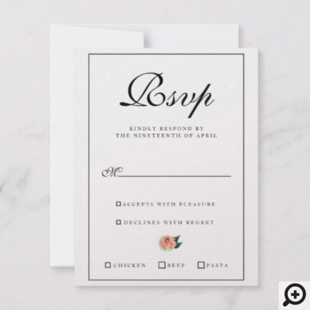 Timeless Blooms Vibrant Watercolor Florals Wedding RSVP Card
